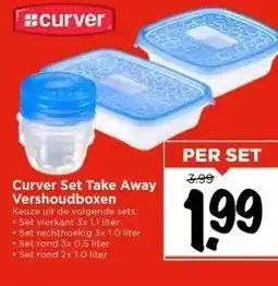 Vomar Voordeelmarkt Curver Set Take Away Vershoudboxen aanbieding