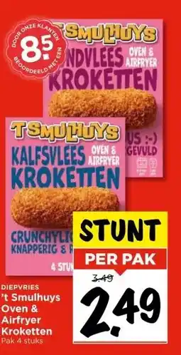 Vomar Voordeelmarkt 'T Smulhuys Oven & Airfryer Kroketten aanbieding