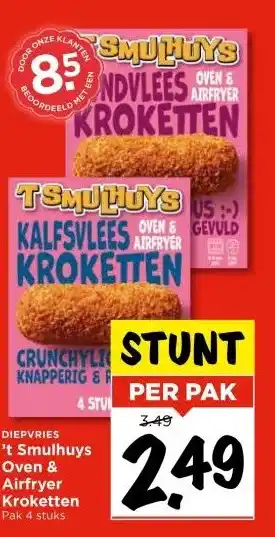 Vomar Voordeelmarkt 'T Smulhuys Oven & Airfryer Kroketten aanbieding