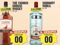 Super Dirck 3 SMIRNOFF VODKA en THE FAMOUS GROUSE WHISKY aanbieding
