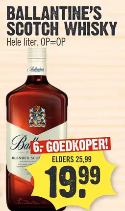 Super Dirck 3 BALLANTINE'S SCOTCH WHISKY Hola liter aanbieding