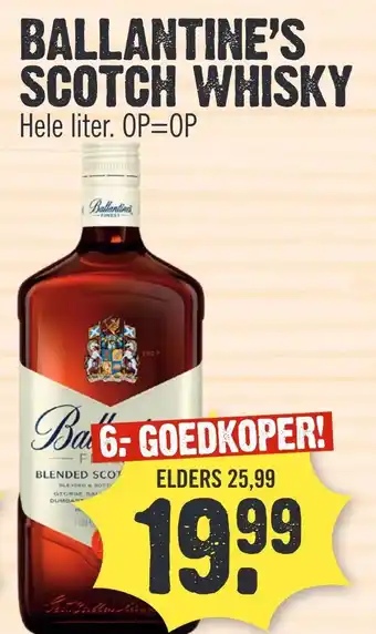 Super Dirck 3 BALLANTINE'S SCOTCH WHISKY Hola liter aanbieding