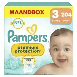 Wehkamp Pampers Premium Protection Maat 3 maandbox - 204 luiers - 6kg-10kg aanbieding