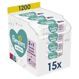 Wehkamp Pampers Sensitive 15 x 80 babydoekjes aanbieding