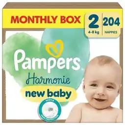 Wehkamp Pampers Harmonie Maat 2 maandbox - 204 luiers, 4kg-8kg aanbieding