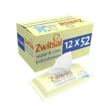 Wehkamp Zwitsal Water & Care billendoekjes - 12 x 52 stuks aanbieding