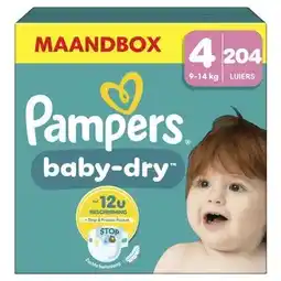 Wehkamp Pampers Baby-Dry Maat 4 maandbox - 204 luiers - 9kg- 14kg aanbieding
