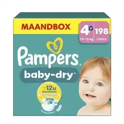 Wehkamp Pampers Baby-Dry Maat 4+ maandbox - 198 luiers - 10kg-15kg aanbieding
