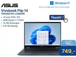 Levix Computershop ASUS Vivobook Flip 14 TN3402YA-LZ083W aanbieding