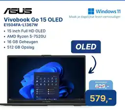 Levix Computershop ASUS Vivobook Go 15 OLED E1504FA-L1367W aanbieding