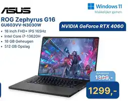 Levix Computershop ASUS ROG Zephyrus G16 GU603VV-N3030W aanbieding