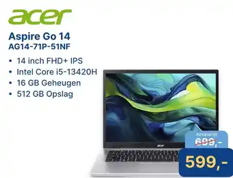 Levix Computershop acer Aspire Go 14 AG14-71P-51NF aanbieding