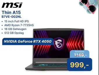 Levix Computershop msi Thin A15 B7VE-002NL aanbieding