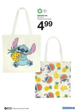Zeeman Canvas tas aanbieding