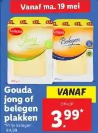 Lidl Gouda jong of belegen plakken aanbieding