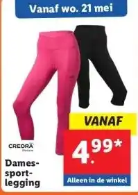 Lidl Dames- sport- legging aanbieding