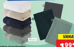 Lidl Handdoeken of washandjes aanbieding