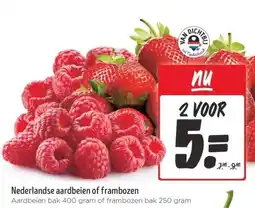 Jumbo Nederlandse aardbeien of frambozen aanbieding