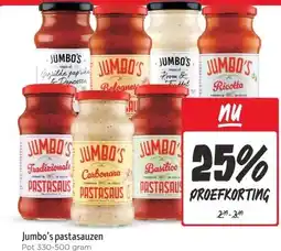 Jumbo Jumbo's pastasauzen aanbieding