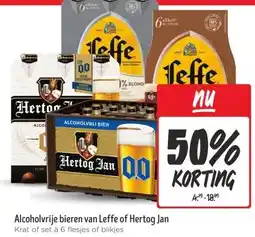 Jumbo Alcoholvrije bieren van Leffe of Hertog Jan aanbieding