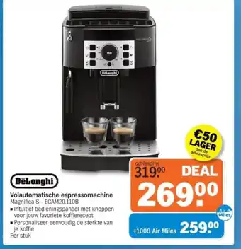 Albert Heijn DeLanghi Volautomatische espressomachine aanbieding