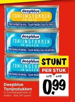 Vomar Voordeelmarkt Deepblue Tonijnstukken aanbieding