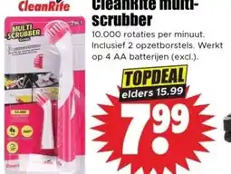 Dirk CleanRite multi- scrubberInclusief 2 opzetborstels. Werkt op 4 AA batterijen (excl.). aanbieding