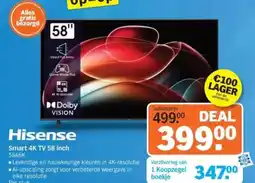 Albert Heijn Hisense Smart 4K TV 58 inch aanbieding