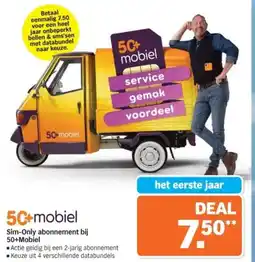 Albert Heijn 50+mobiel Sim Only abonnement bij 50+Mobiel aanbieding