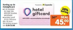 Albert Heijn Korting op de Hotelgiftcard aanbieding