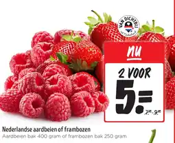 Jumbo Nederlandse aardbeien of frambozen aanbieding
