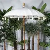 Bol.com Parasol Bali Wit Boho diameter 185cm aanbieding