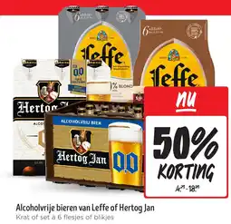 Jumbo Alcoholvrije bieren van Leffe of Hertog Jan aanbieding