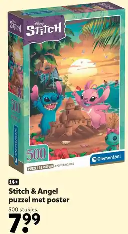 Intertoys Stitch & Angel puzzel met poster aanbieding