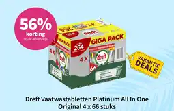 Plein.nl Dreft Vaatwastabletten Platinum All In One aanbieding