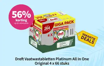 Plein.nl Dreft Vaatwastabletten Platinum All In One aanbieding