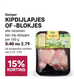 Ekoplaza Kemper kipdijlapjes of blokjes aanbieding
