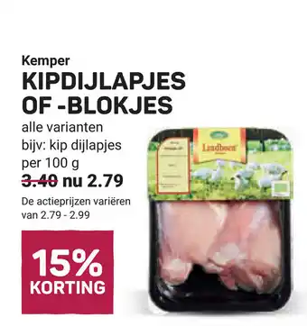 Ekoplaza Kemper kipdijlapjes of blokjes aanbieding