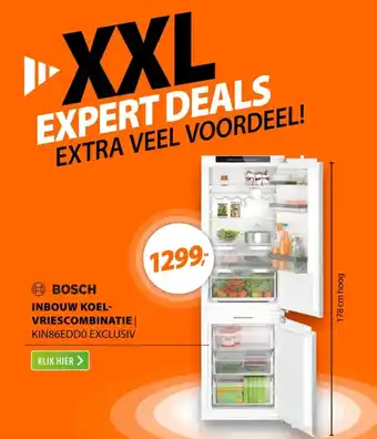 Expert Bosch inbouw koel vriescombinatie aanbieding