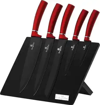 Bol.com Berlinger Haus messenset met magnetische standaard - 5 messen - bugundy rood aanbieding