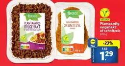Lidl Plantaardig rulgehakt of schnitzels aanbieding