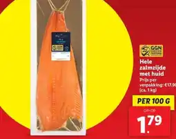 Lidl Hele zalmzijde met huid aanbieding