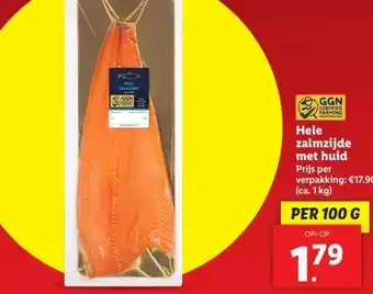 Lidl Hele zalmzijde met huid aanbieding