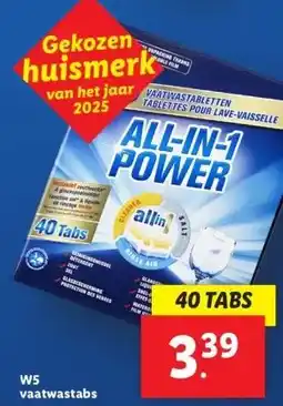 Lidl W5 vaatwastabs aanbieding