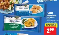 Lidl Bladerdeeg- hapjes met kaas aanbieding