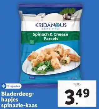 Lidl Bladerdeeg- hapjes spinazie-kaas aanbieding
