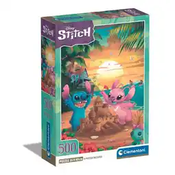 Intertoys Clementoni Disney Stitch compacte puzzel zandkasteel - 500 stukjes aanbieding