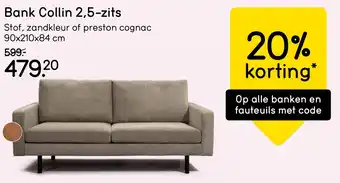 Leen Bakker Bank collin 2,5 zits aanbieding