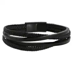 Douglas Lucardi Armband Leer zwart aanbieding