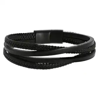 Douglas Lucardi Armband Leer zwart aanbieding